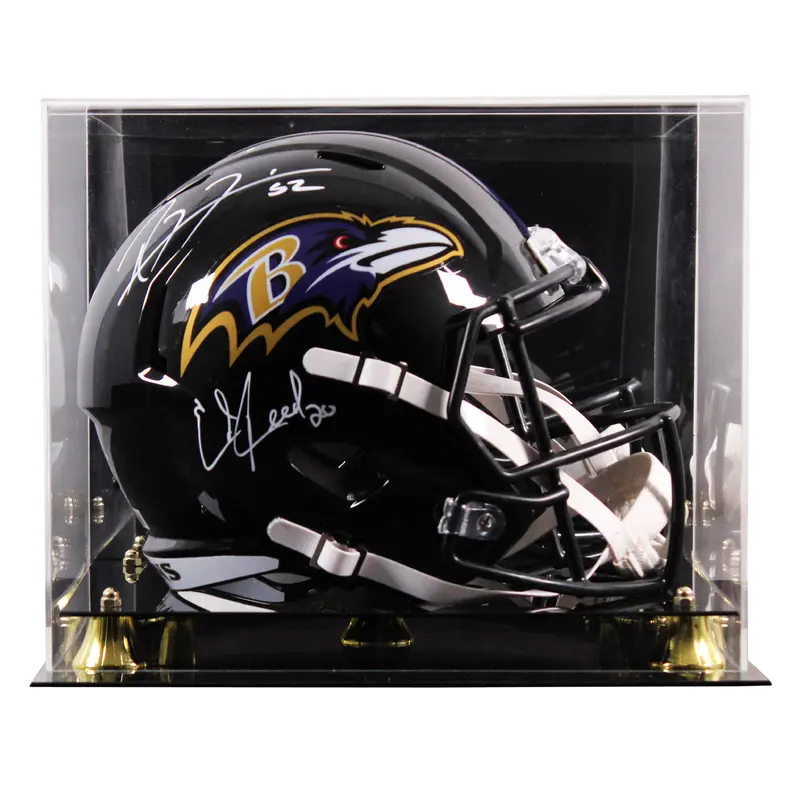 Ravens Ray Lewis & Ed Reed Signed Full Size Speed Rep Helmet W/ Case BAS Witness