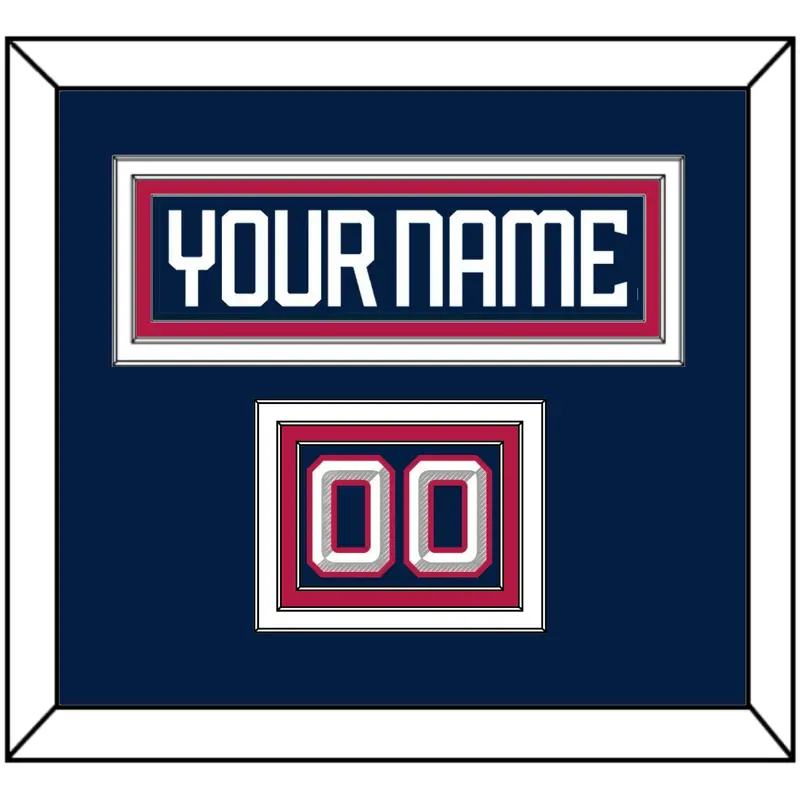 United States Mens Hockey Nameplate & Number (Shoulder) - 2025 4 Nations Blue - Triple Mat 3