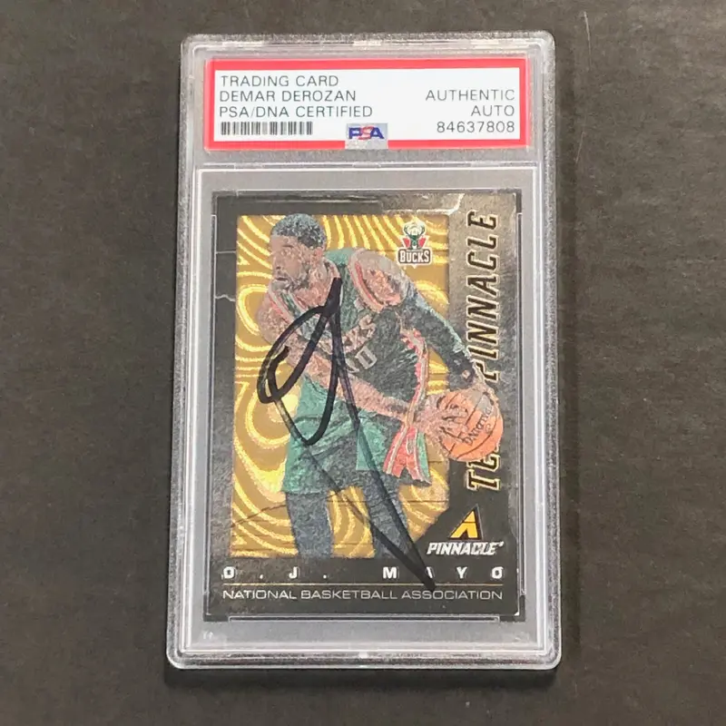 2013-14 Panini Pinnacle #11 DeMar DeRozan Signed Card AUTO PSA Slabbed Raptors