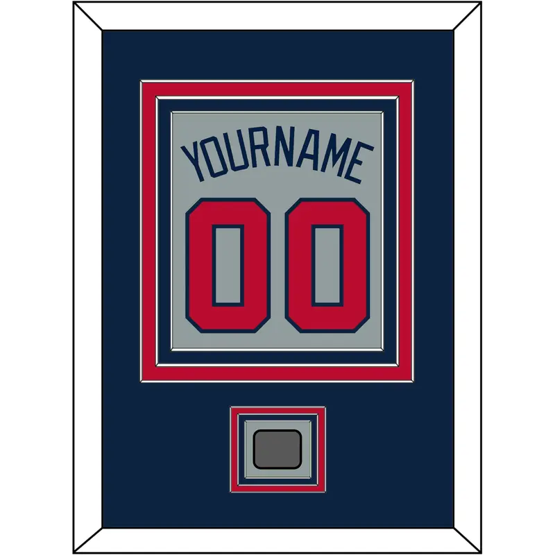 Atlanta Name, Number & World Series Champions Patch - Road Gray - Triple Mat 3