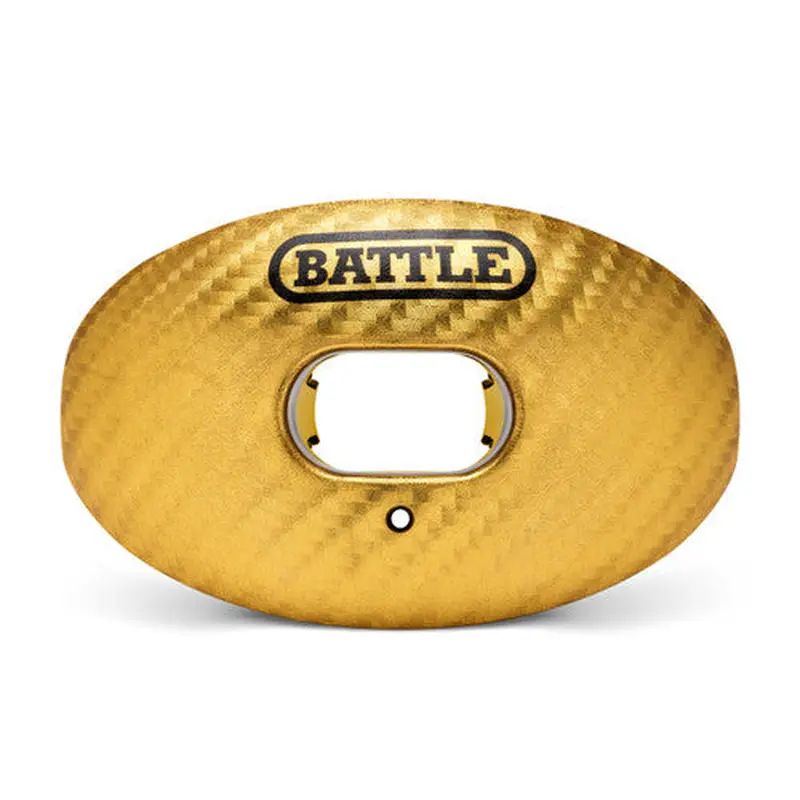 New Battle "Carbon" Oxygen Football Mouthguard - Gold - OSFM