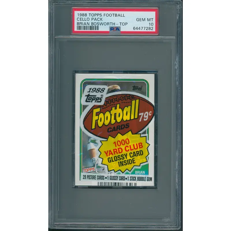 1988 Topps Football Unopened Cello Pack PSA 10 Brian Bosworth Top *7282