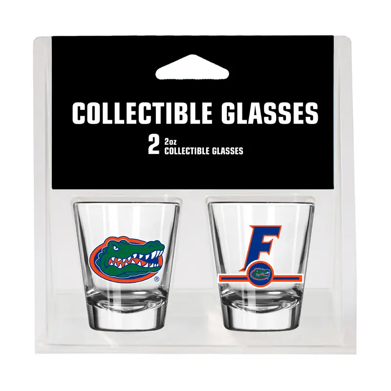 Florida Campus Colors 2oz Letterman Shot Glass 2 Pack