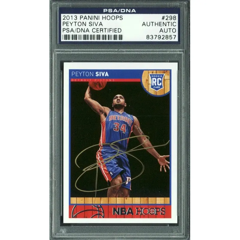 Pistons Peyton Siva Authentic Signed Card 2013 Panini Hoops #298 PSA/DNA Slabbed