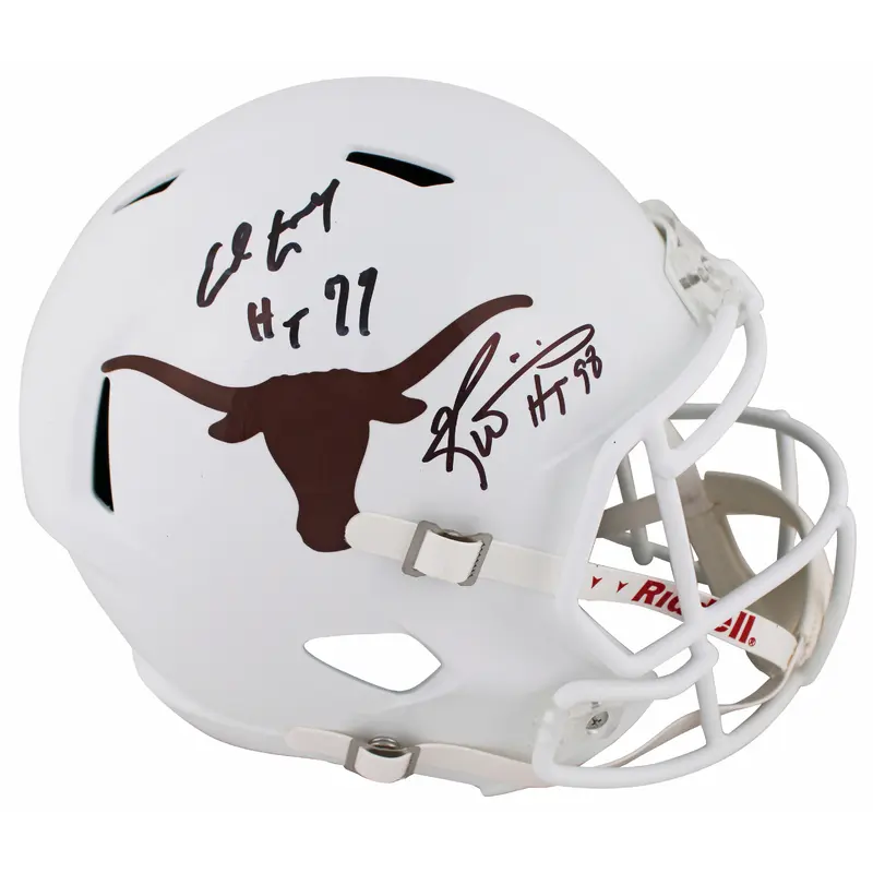 Texas Ricky Williams & Earl Campbell Signed Full Size Speed Rep Helmet BAS Wit