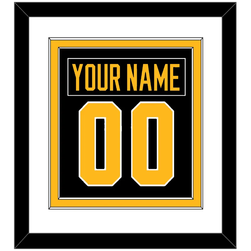 Pittsburgh Nameplate & Number (Back) Combined - Alternate Black - Double Mat 1