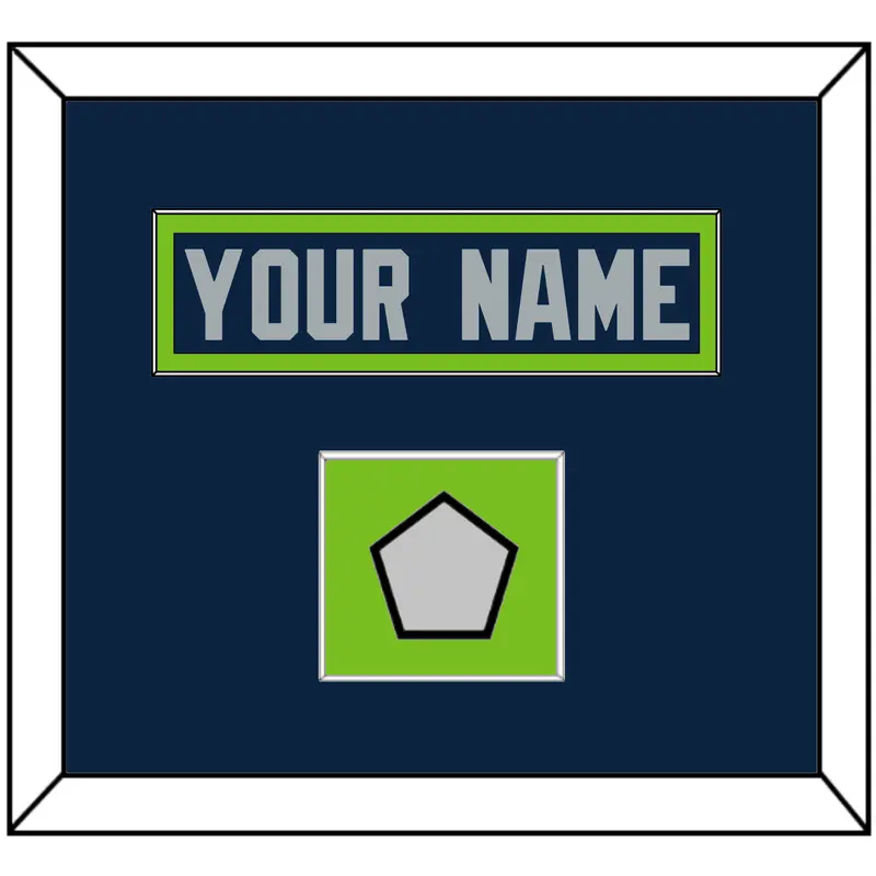 Seattle Nameplate & Super Bowl XLVIII Jersey Patch - Home Blue - Single Mat 2