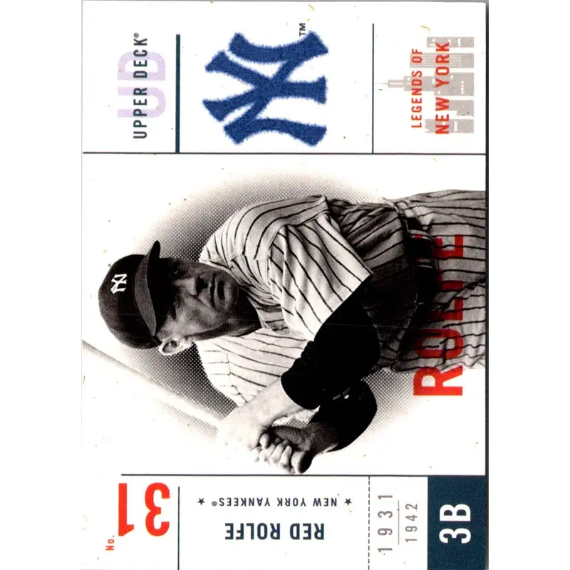 2001 Upper Deck Legends of New York Red Rolfe #114