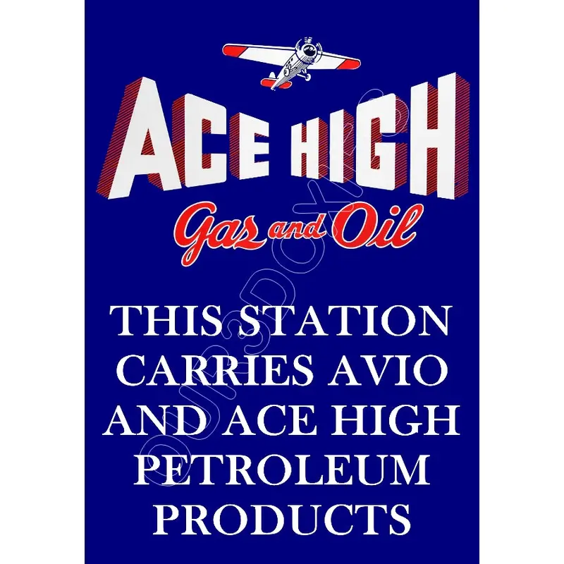 Ace High Gas And Oil Store Counter Standup Sign - 3013