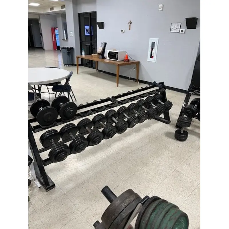 Used Black Commercial 2 Tier 8 Foot DUMBBELL RACK (Dumbbells not included)