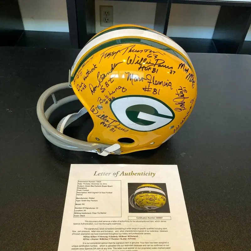 1966 Green Bay Packers Super Bowl 1 Champs Team Signed Authentic Helmet JSA COA