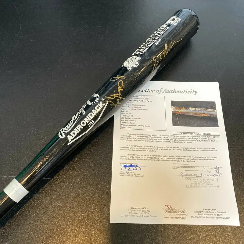 Ken Griffey Jr. Rookie Era Signed 1990 All Star Game Baseball Bat JSA COA