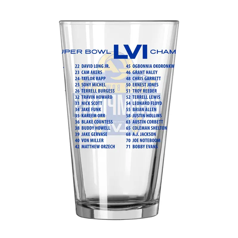 LA Rams 16oz SB Champions Roster Pint Glass