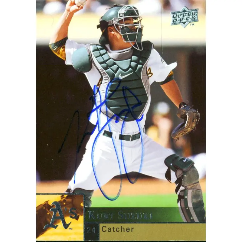 Athletics Kurt Suzuki Authentic Signed Card 2009 Upper Deck #288 w/ COA
