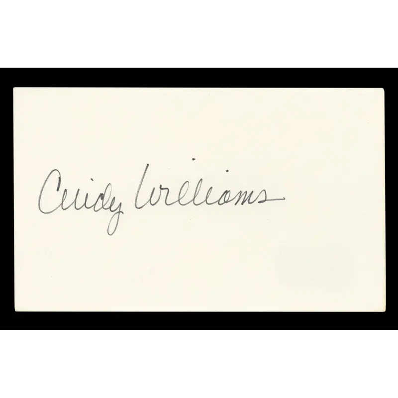 Cindy Williams Happy Days Authentic Signed 3x5 Index Card BAS #BL96544