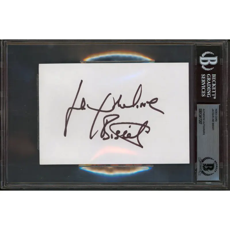 Jacqueline Bisset The Deep Authentic Signed 4x6 Index Card Autographed BAS Slab