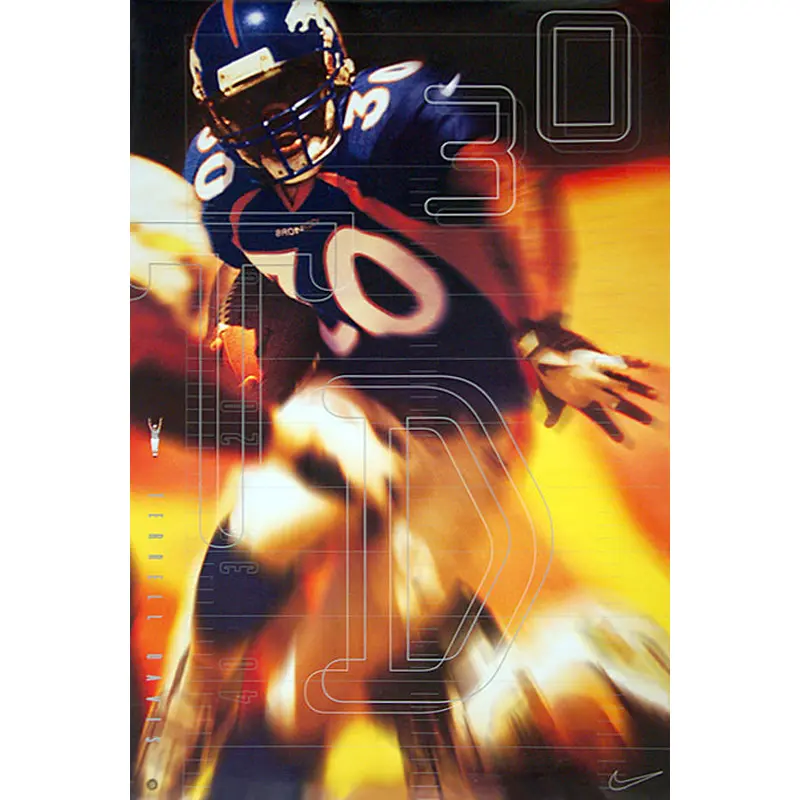Terrell Davis "TD 30" Denver Broncos NFL Action Poster - Nike 1997