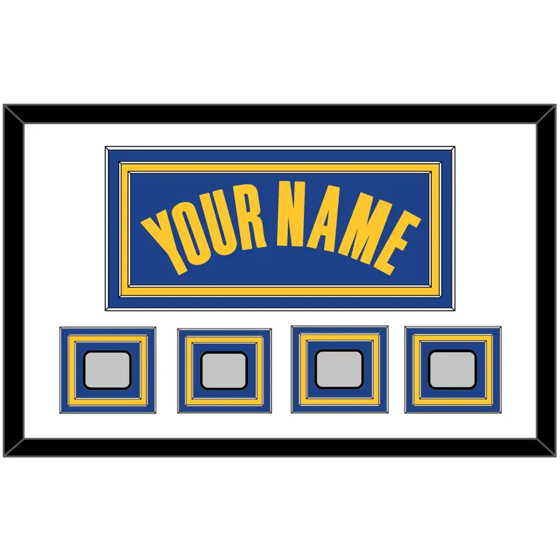 Golden State Name & 4 Champions Patches - Blue Icon - Triple Mat 1
