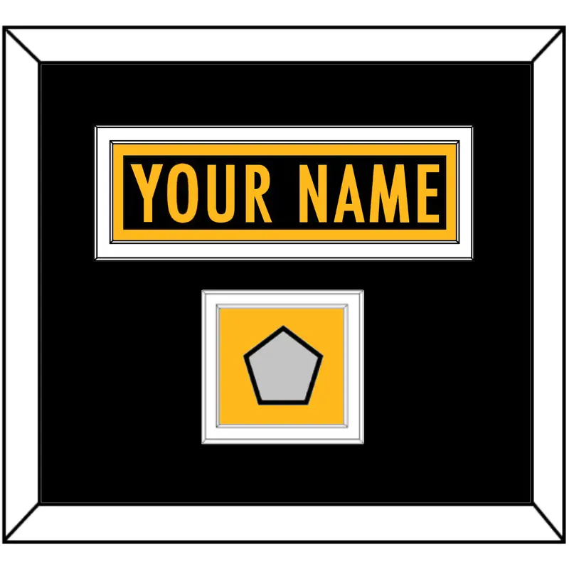 Pittsburgh Nameplate & Super Bowl Jersey Patch - Home Black - Double Mat 3