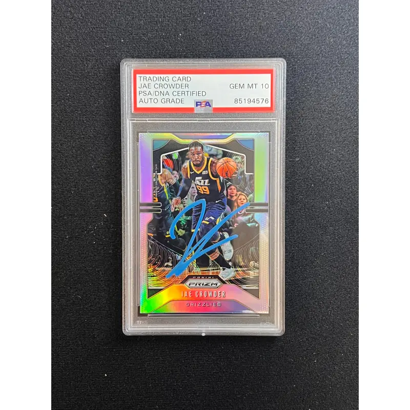 2019-20 Panini Prizm #227 Jae Crowder Signed Card AUTO 10 PSA Slabbed Grizzlies