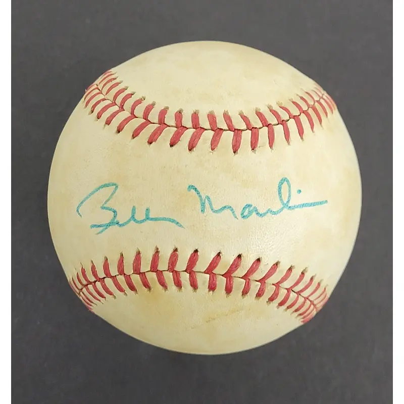 Billy Martin Single Signed Official American League Baseball Beckett COA