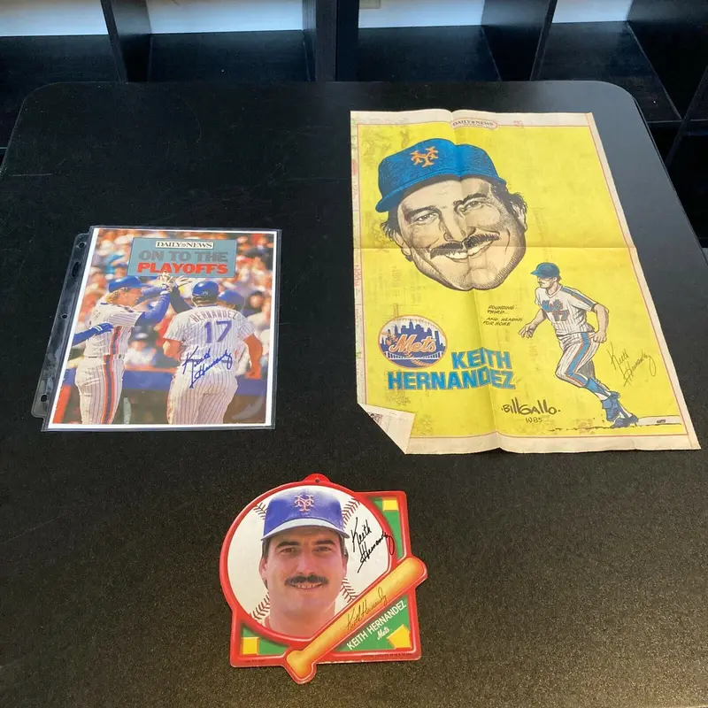 Lot Of 3 Keith Hernandez Signed Autographed Items Photo & Newspaper