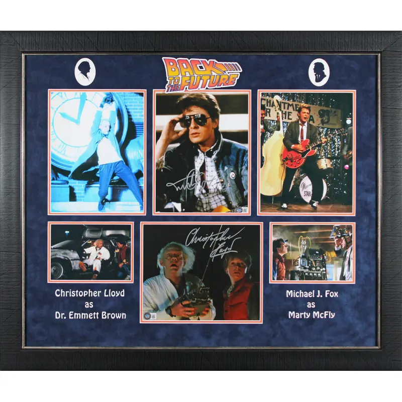 Michael J. Fox & Christopher Lloyd Back To The Future Signed Framed Display BAS