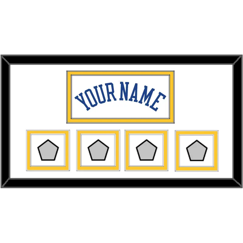 Golden State Name & 4 Finals Patches - Home White (2010-2019) - Double Mat 1