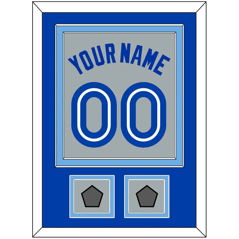Toronto Name & Number With 2 World Series Patches - Road Gray (1989-1996) - Double Mat 2