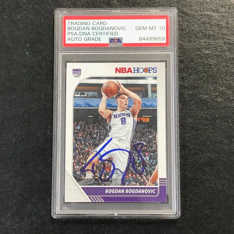 2019-20 NBA Hoops #168 Bogdan Bogdanovic signed Auto 10 Card PSA/DNA Slabbed Kings