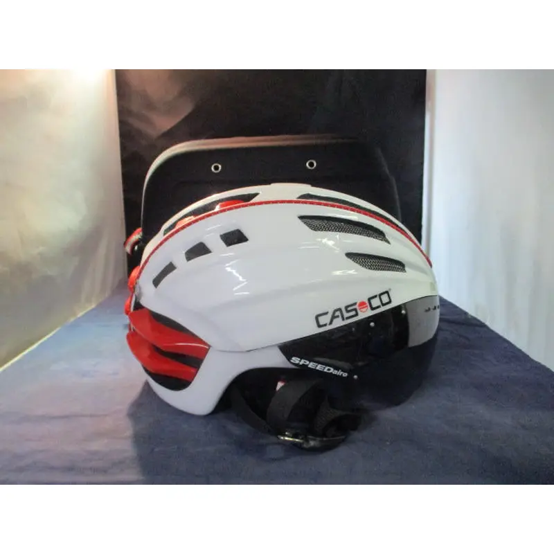 Used Casco SPEEDairo White Bicycle Helmet w/ Visor Size Medium (54-59cm)