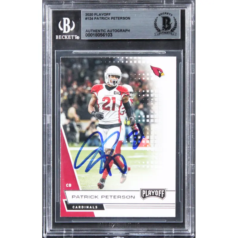 Cardinals Patrick Peterson Authentic Signed 2020 Playoff #124 Card BAS Slabbed
