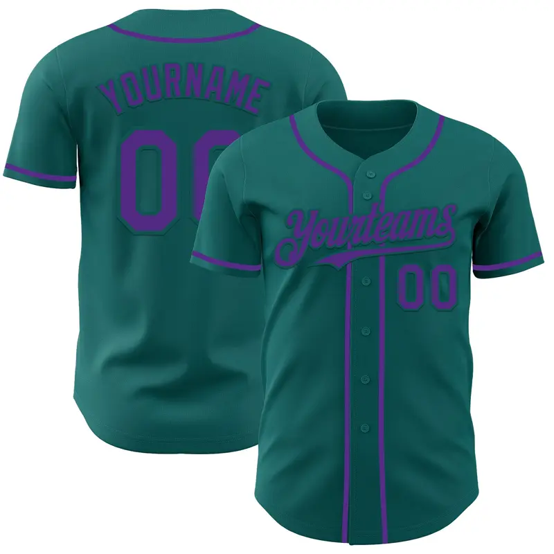 Custom Teal Purple Authentic Baseball Jersey