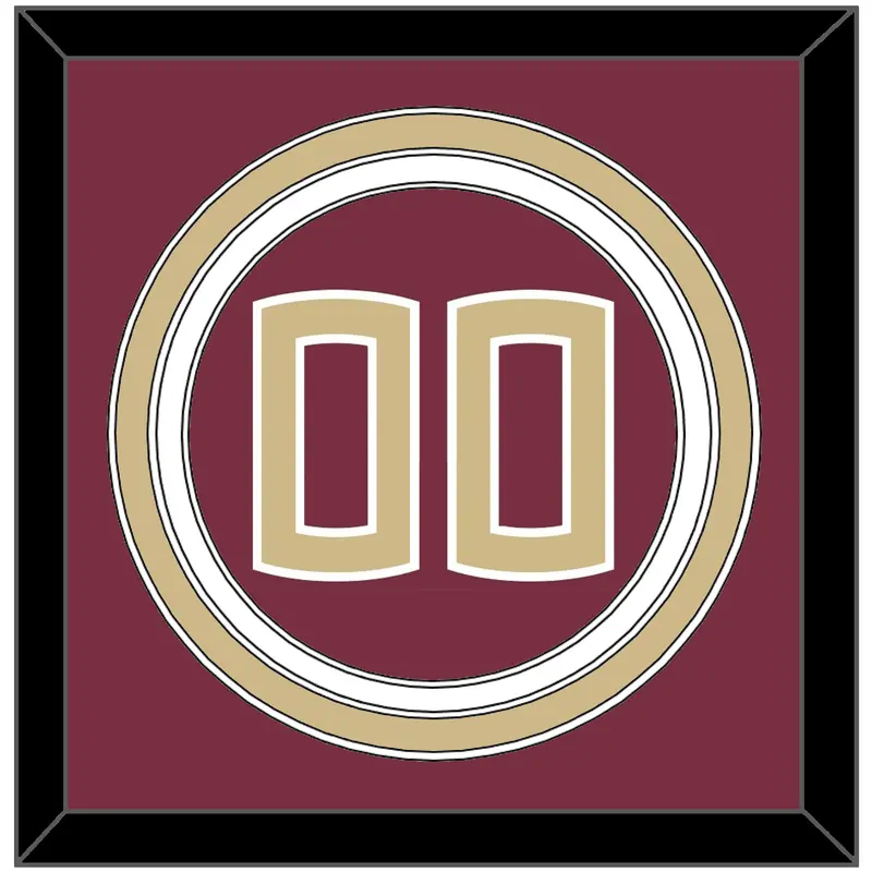 Florida State Baseball Number - Alternate Garnet (2016-2018) - Triple Mat 2