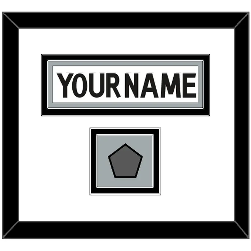 Los Angeles Nameplate & Stanley Cup Champions Patch - Road White (2011-2017) - Double Mat 1
