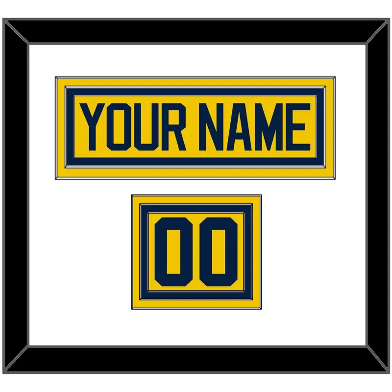 Michigan Hockey Nameplate & Number (Shoulder) - Alternate Maize - Triple Mat 1