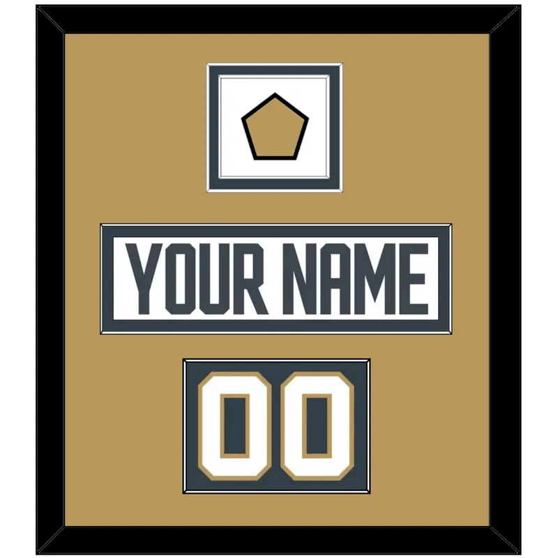 Vegas Nameplate, Number (Shoulder) & Jersey Logo Patch - Road White - Double Mat 2