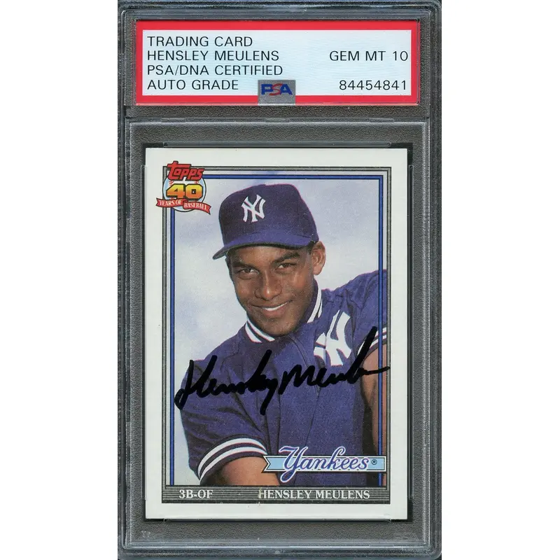 1991 Topps #259 Hensley Meulens Signed Card PSA Slabbed Auto 10 Yankees
