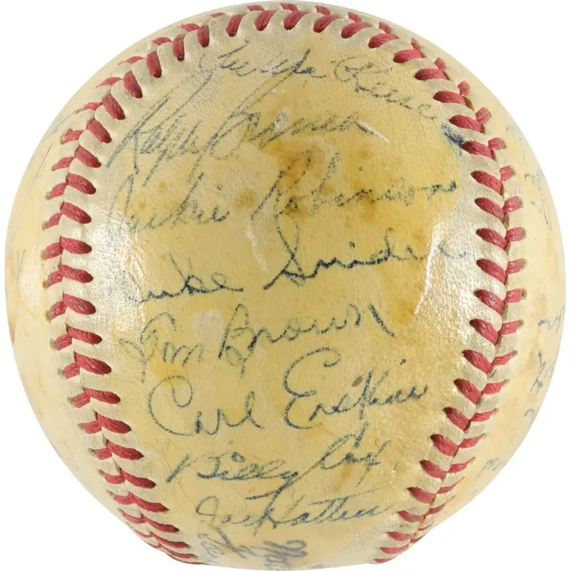 Jackie Robinson Rookie Era 1948 Brooklyn Dodgers Team Signed Baseball PSA DNA