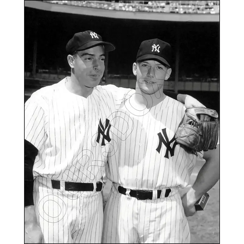 Mickey Mantle Joe Dimaggio 8X10 Photo - New York Yankees  - 3300
