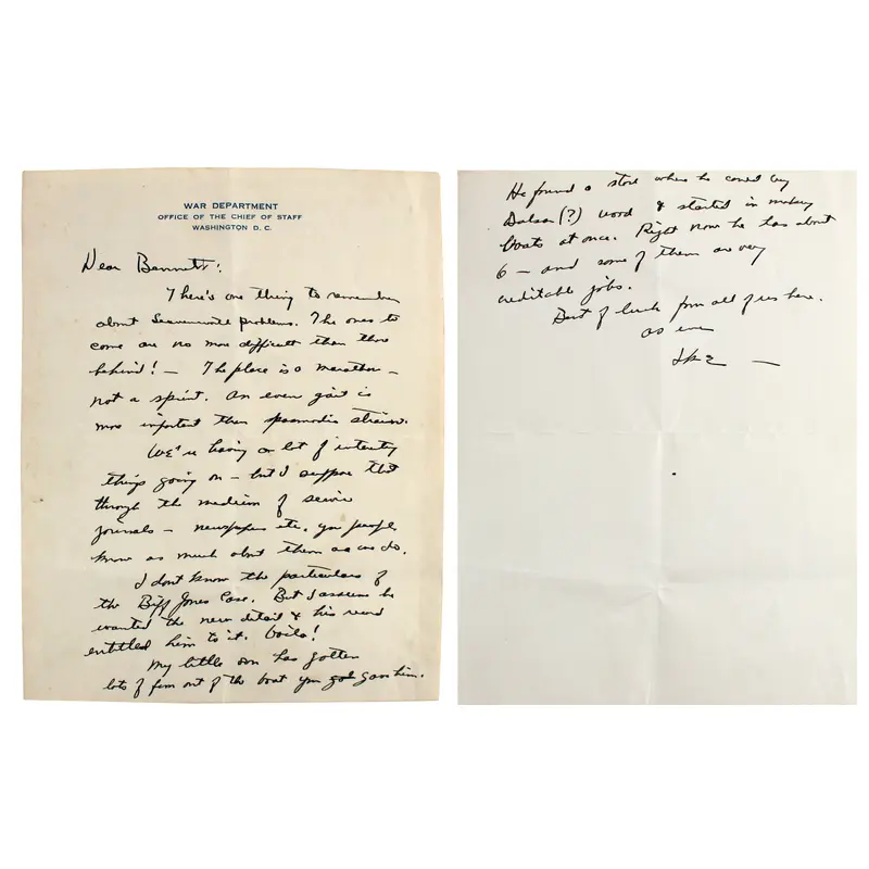 Dwight D. Eisenhower Signed 6.85x8.85 Handwritten Letter BAS #AB14553