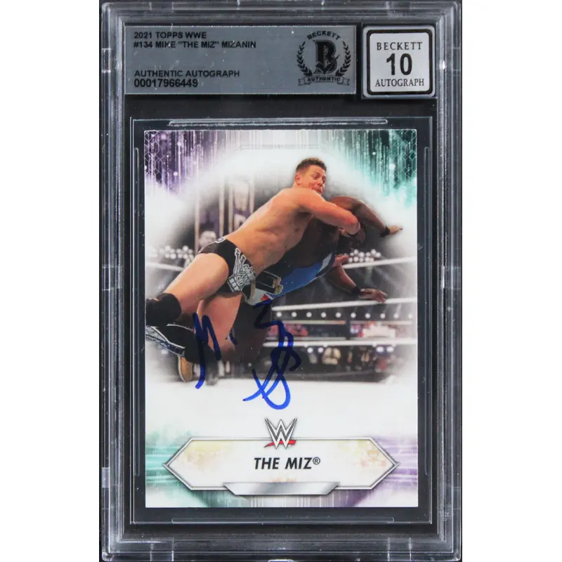Mike "The Miz" Mizanin Signed 2021 Topps WWE #134 Card Auto 10! BAS Slabbed