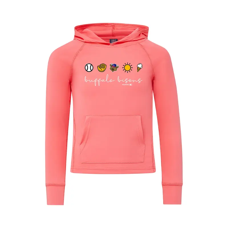 Buffalo Bisons Youth Pink Sunproof Hoodie