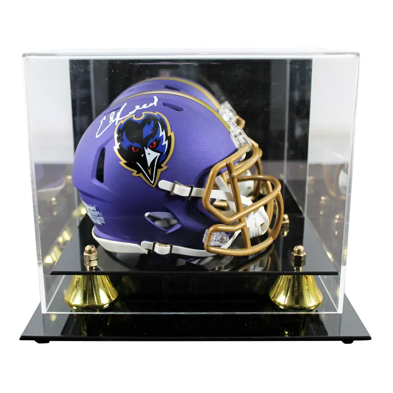 Ravens Ed Reed Signed 2024 On-Field Alt Speed Mini Helmet W/ Case BAS Witnessed