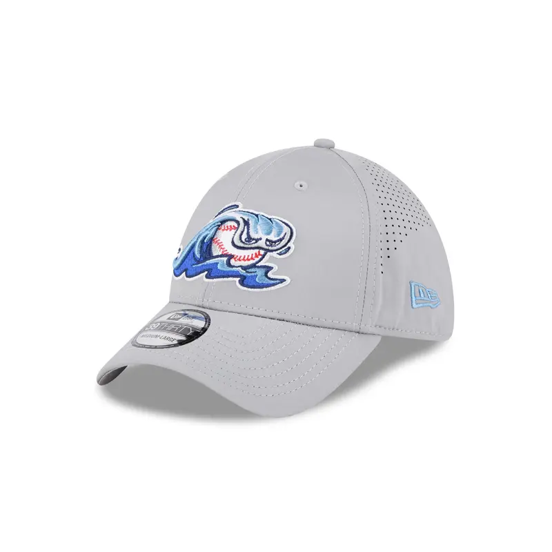 West Michigan Whitecaps New Era Mid Perf Grey Stretch-Fit 39THIRTY Cap