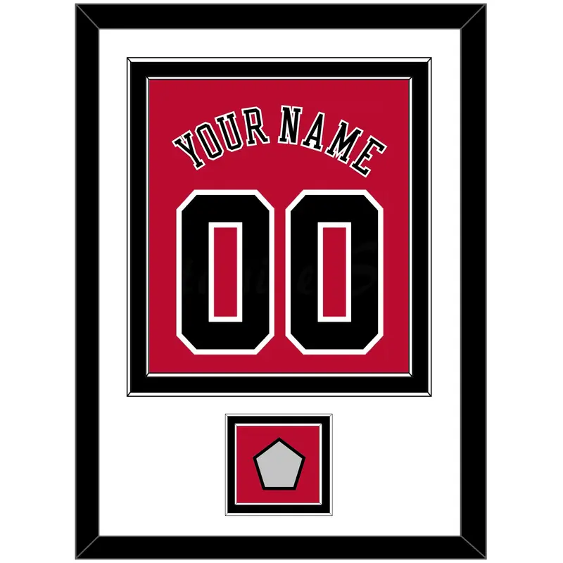 Chicago Name & Number With 6X Champions Patch - Road Red (1986-2017) - Double Mat 1