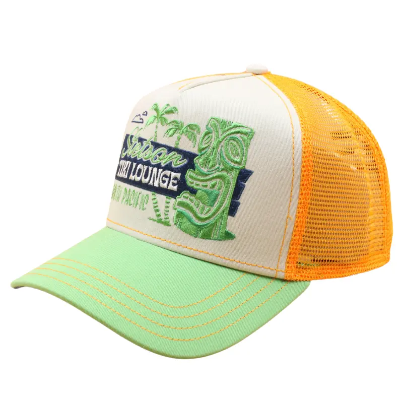 Tiki Lounge Trucker Cap - Lime/Orange