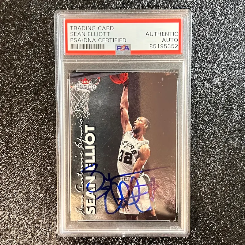 2000 Fleer Skybox #93 SEAN ELLIOTT SIGNED Card AUTO PSA/DNA Slabbed Spurs