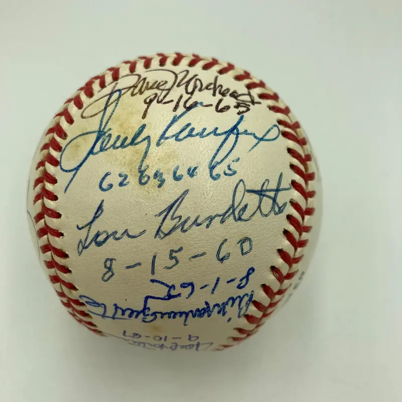 Perfect Game & No Hitter Multi Signed Baseball Sandy Koufax 14 Sigs JSA COA