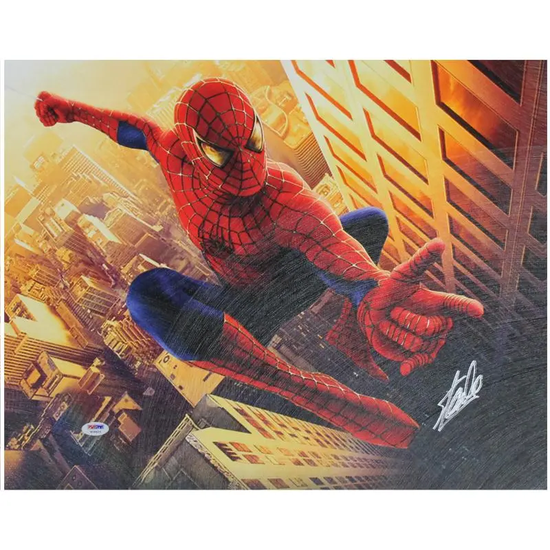 Stan Lee Marvel Comics Authentic Signed 16X20 Spider-Man Canvas PSA/DNA #W18523